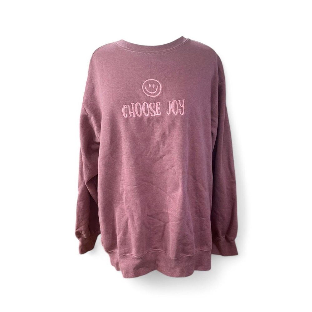 Choose Joy Women's Crew Neck Sweater - Pink